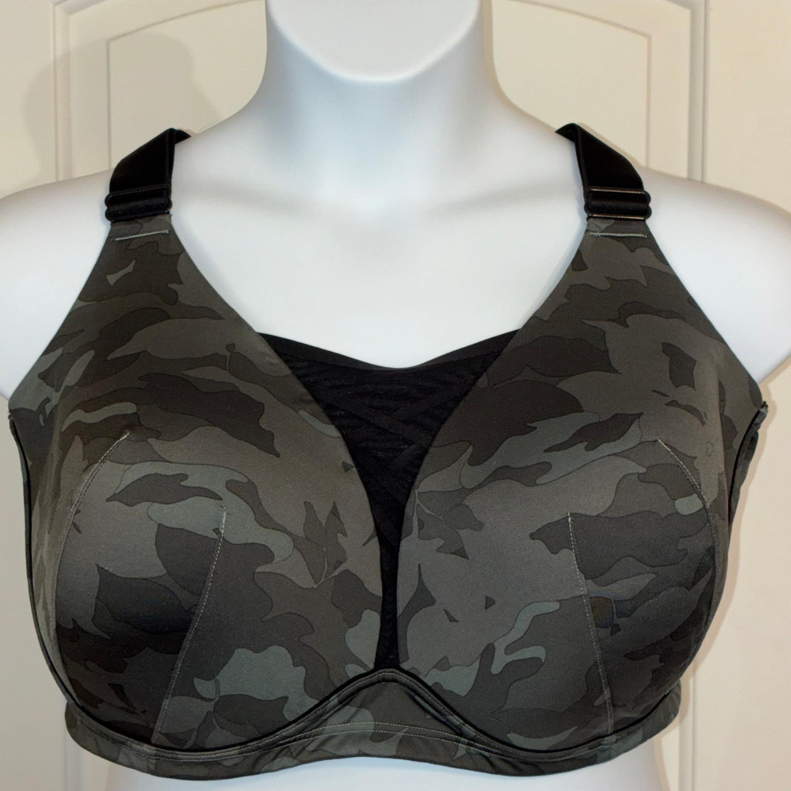 Lane Bryant Livi Active High Impact Sports Bra Grey/Black Camo 50DD