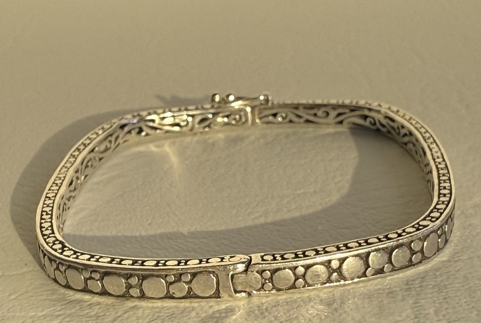 SARDA Square 925 Sterling Silver Bangle Bracelet