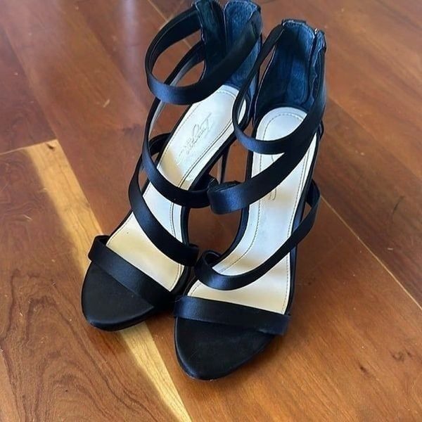 Imagine by Vince Camuto satin, wraparound heels