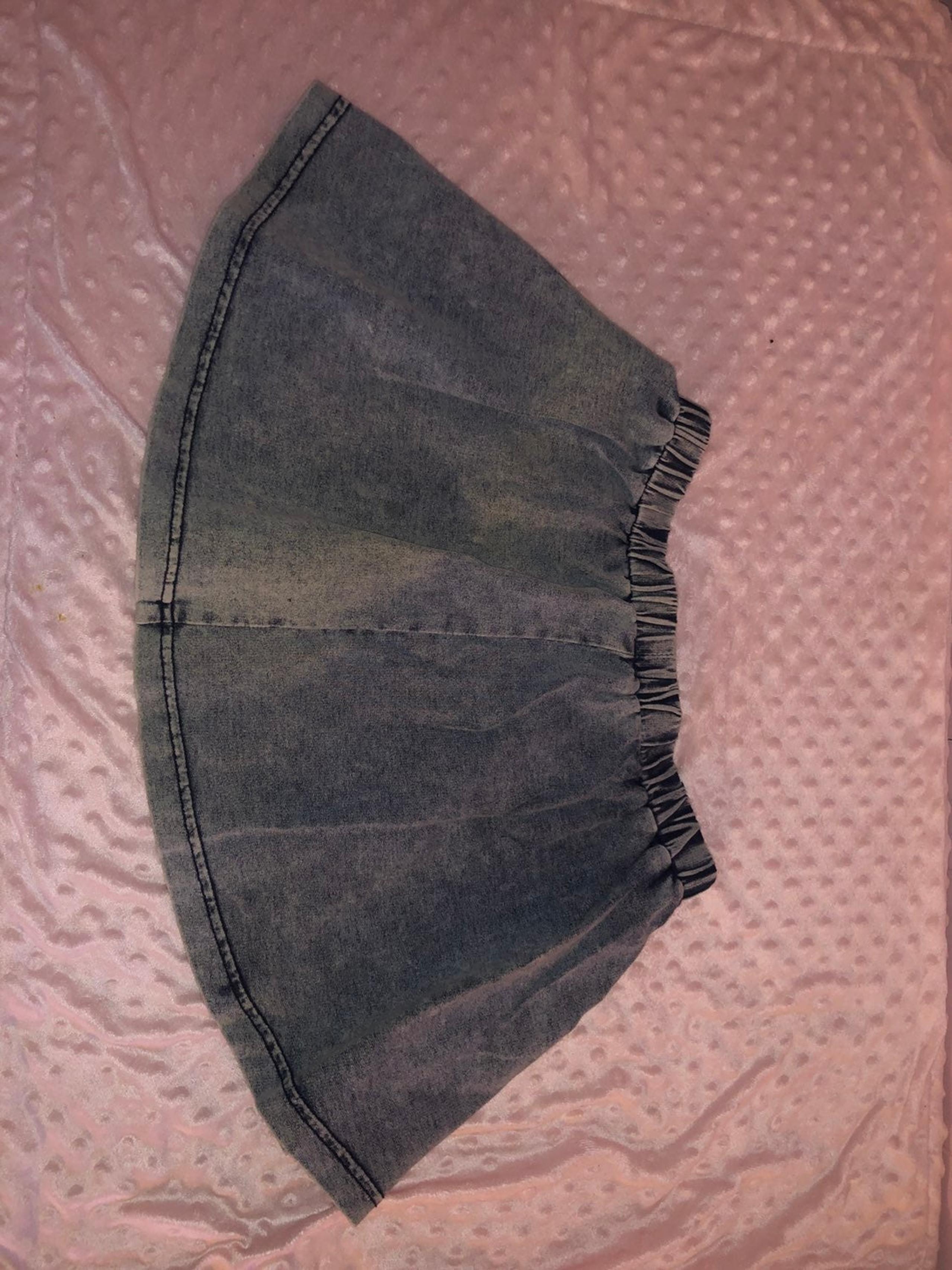 denim mini skirt