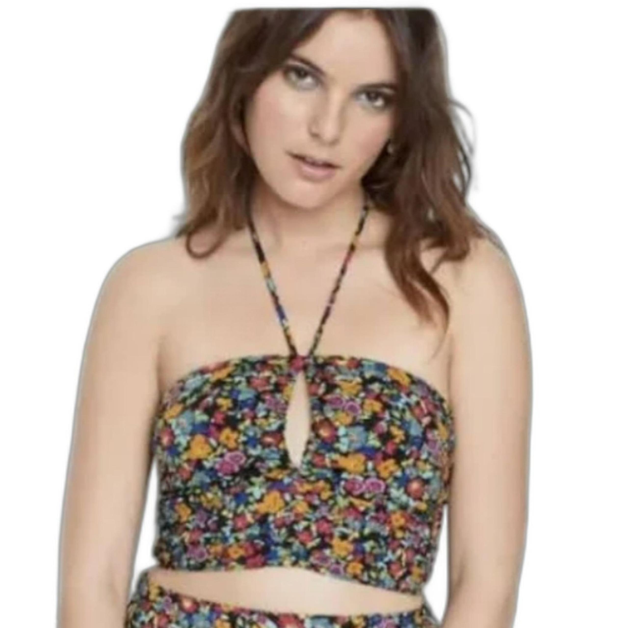 275 Women's Floral Keyhole Halter Crop Top – Wild Fable