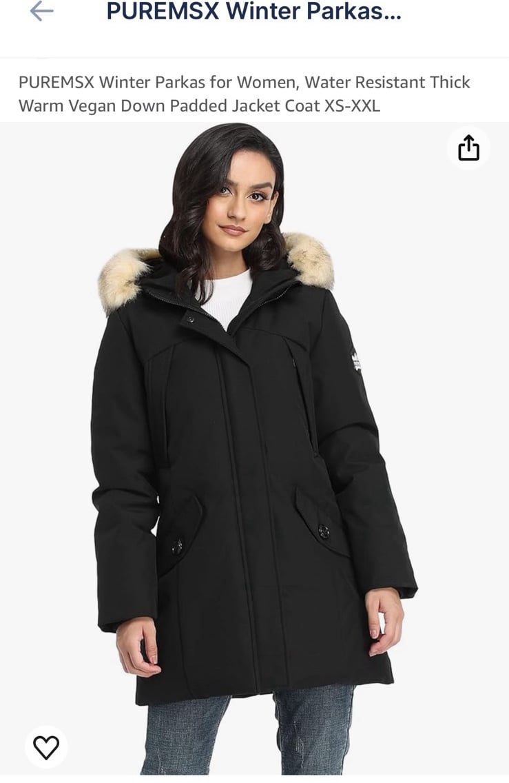 Black Parka Coat size L
