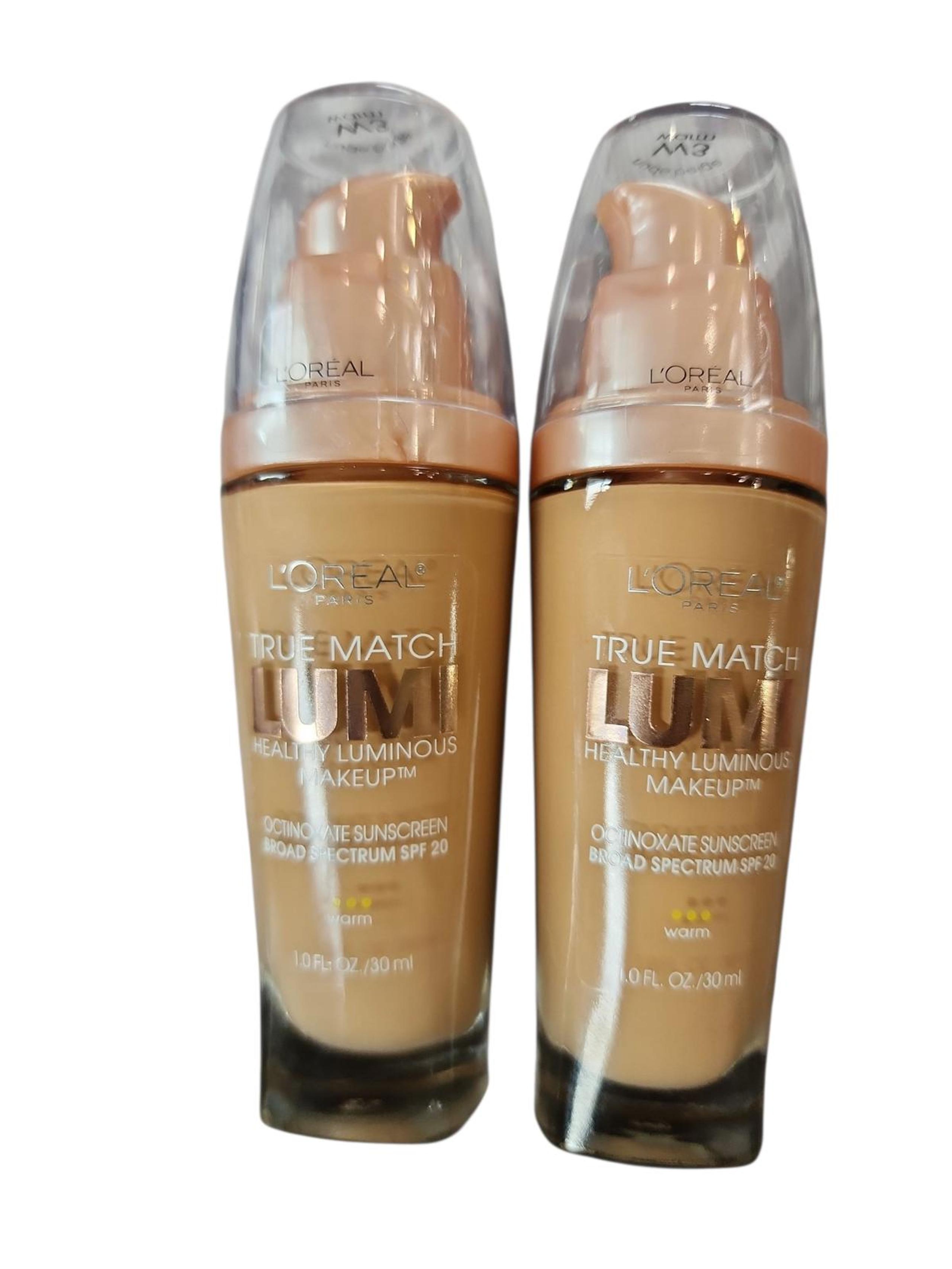 L'Oreal True Match Lumi Healthy Luminous Makeup with SPF 20 W3 Nude Beige 2 Pack