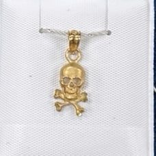 14K Skull and Cross Bones Pendant