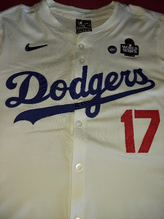 LA Dodgers Jersey Home Elite 2024 World Series Patch Ohtani Nike Mens 44 Large