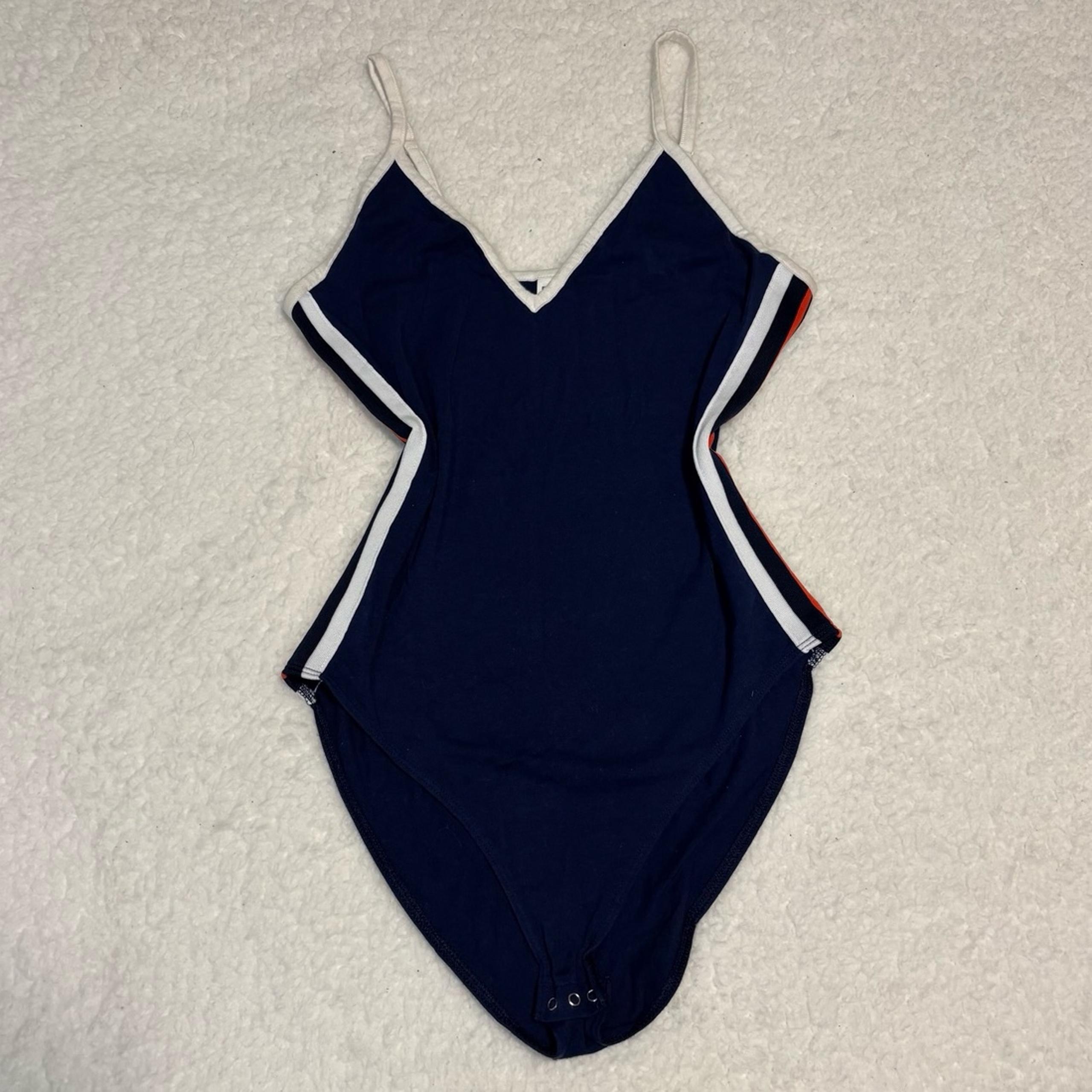 Victoria’s Secret PINK Women Navy Varsity Stripes Cami Bodysuit