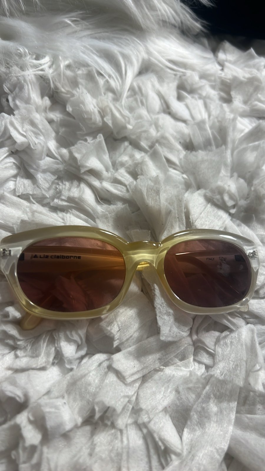Vintage liz claiborne Women’s Square Plastic Sunglasses Made In Italy