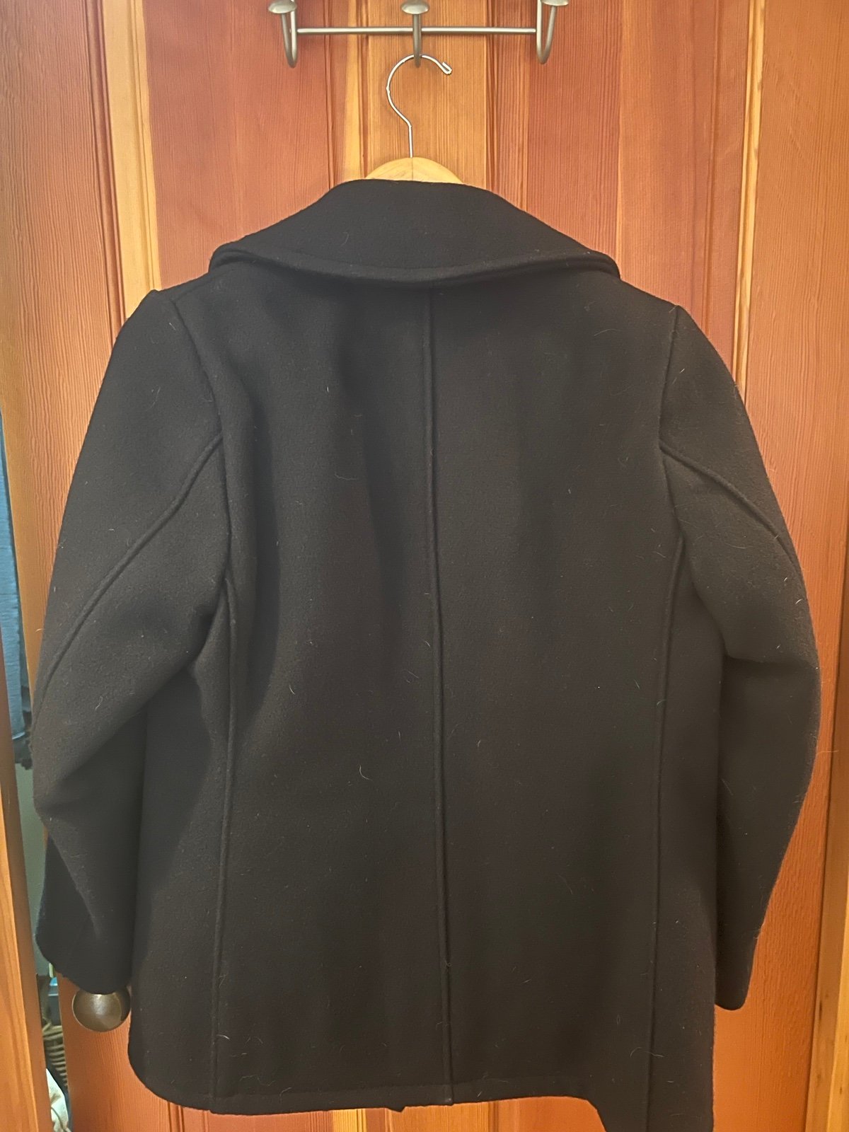 SCHOTT US-740N Pea Coat Black Wool Quilt Lined Pea Coat Sz 4