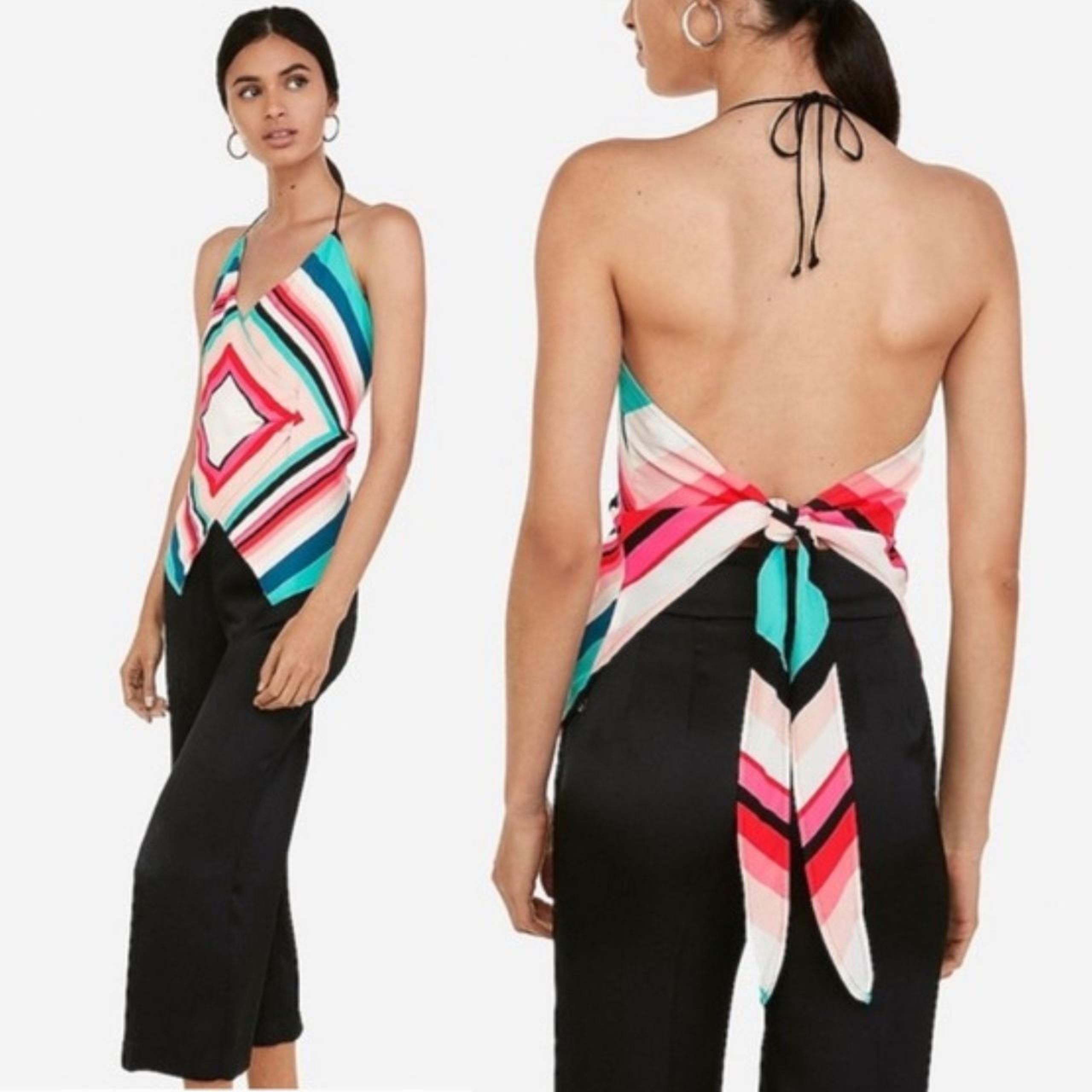 NEW Express Tie Back Halter Handkerchief Top Women's Size Small - $49.50