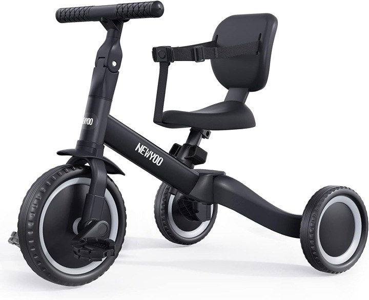 Tricycle for 1-3 Year Olds, 3 in 1 Balance Bike with Safety Belt & Backrest