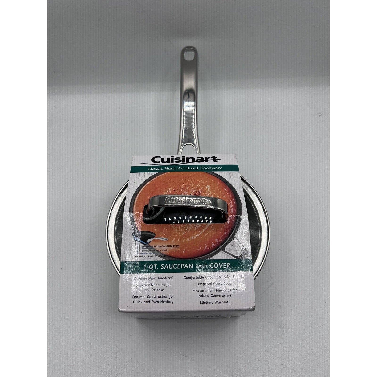 Chef's Classic Cuisinart Non-Stick Hard Anodized 1 Qt. Saucepan with Cover, NEW