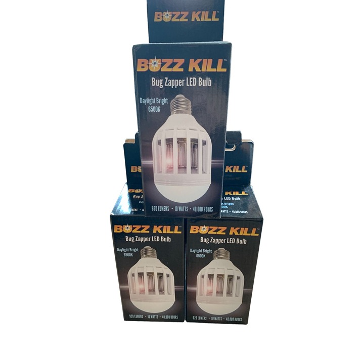 Buzz Kill Bug Zapper LED Light Bulb Daylight Bright 6500K 3 Pack
