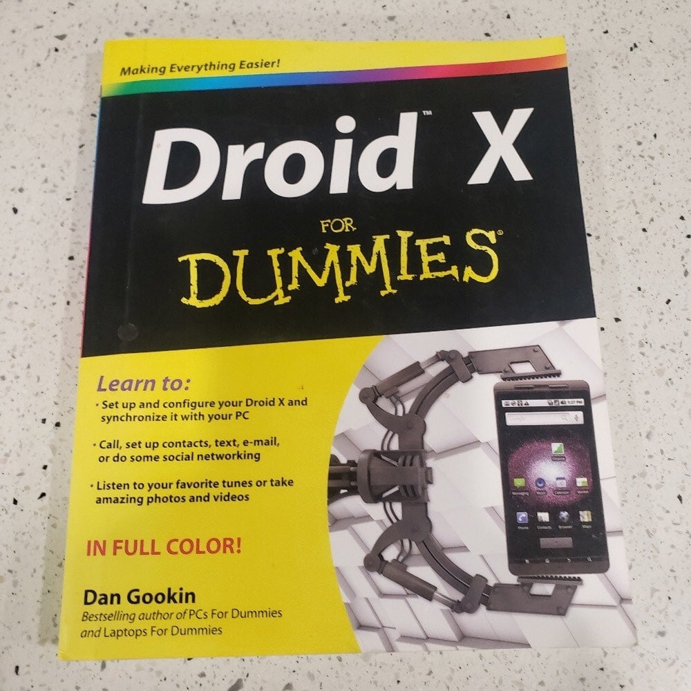 Droid X For Dummies Paper Back Book