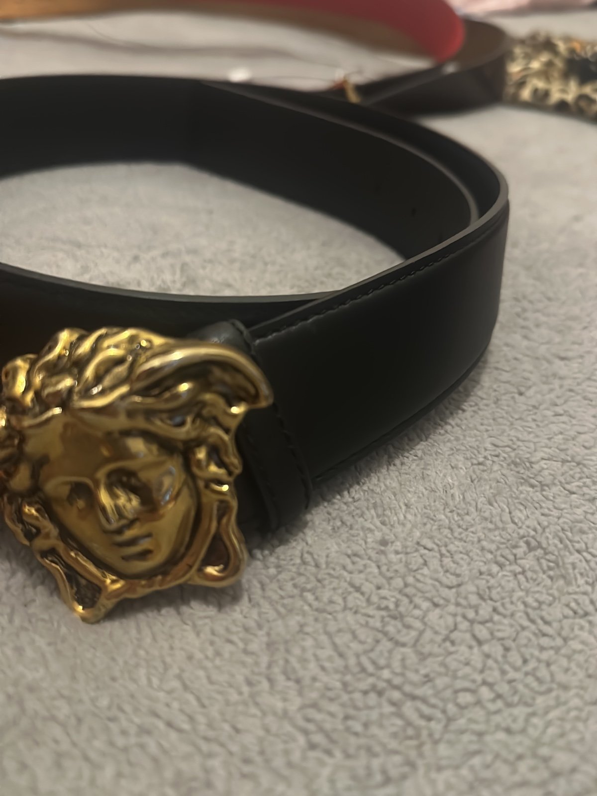 Versace Girls Gold Leather Belt with Logo Buckle – Petit New York