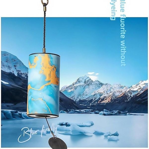 Blue Deep Resonance Serenity 9-Tone Chord Retro Wind Chimes for Sound Therapy