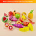 Wooden Play Food for Kids Kitchen 35PCS