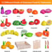 Wooden Play Food for Kids Kitchen 35PCS