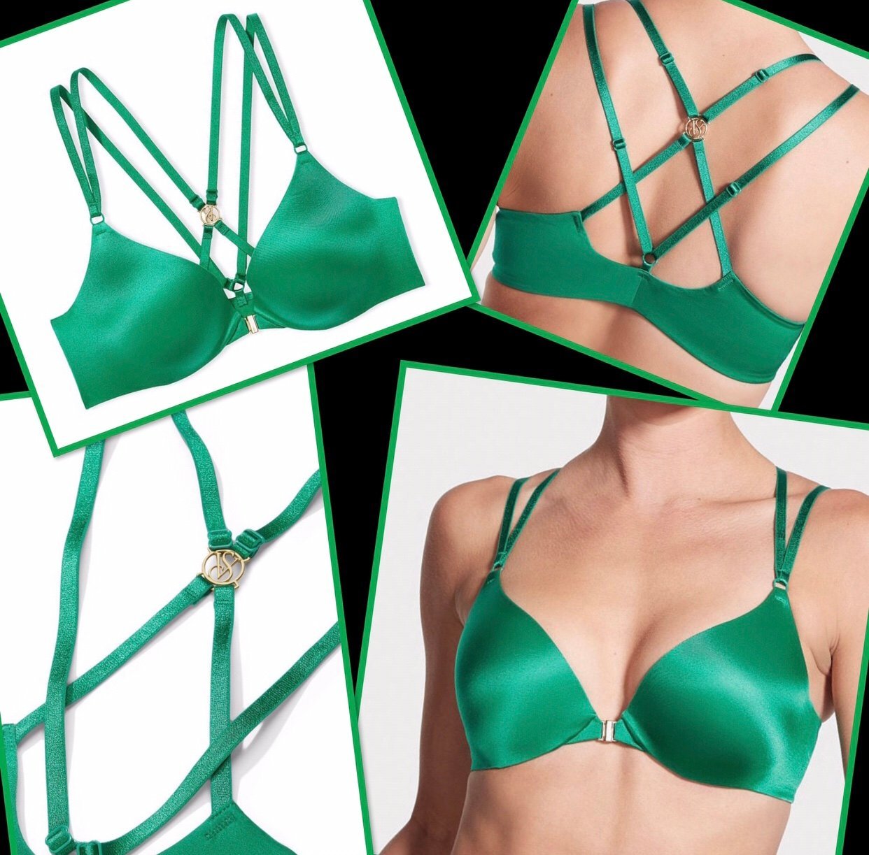 Lingerie Set Victoria's Secret bra panty green 32C