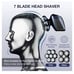 Head Shaver 7D/Razor w/ Nose Hair Trimmer Waterproof Wet Dry Mens Grooming Blue