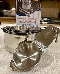 13-piece Measuring Cups and Spoons Set, 18/8 Stainless Steel Heavy Duty Ergonomi
