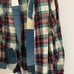 Handmade Deconstructed Upcycle Chambray Plaid Shirt / Kimono jacket Size XL