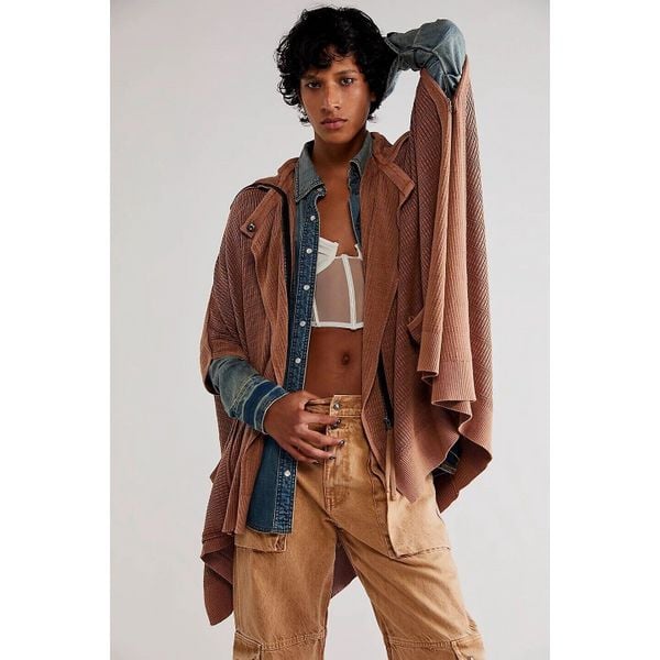Free people Suzie Poncho Brown Size S/XS. B21