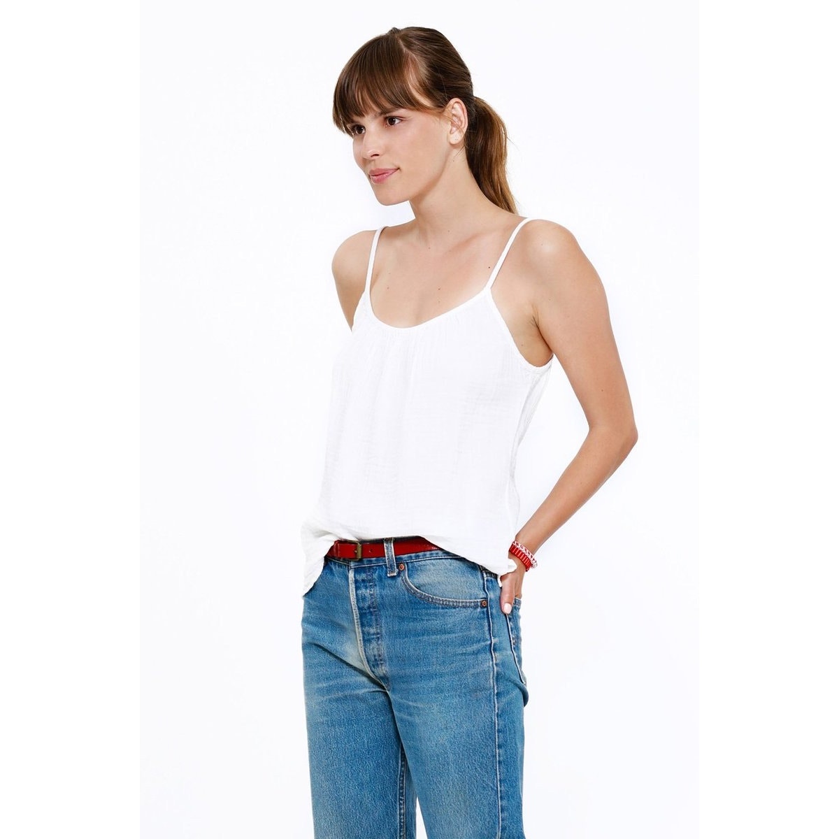 XiRena Cotton gauze Charlie camisole top white size S