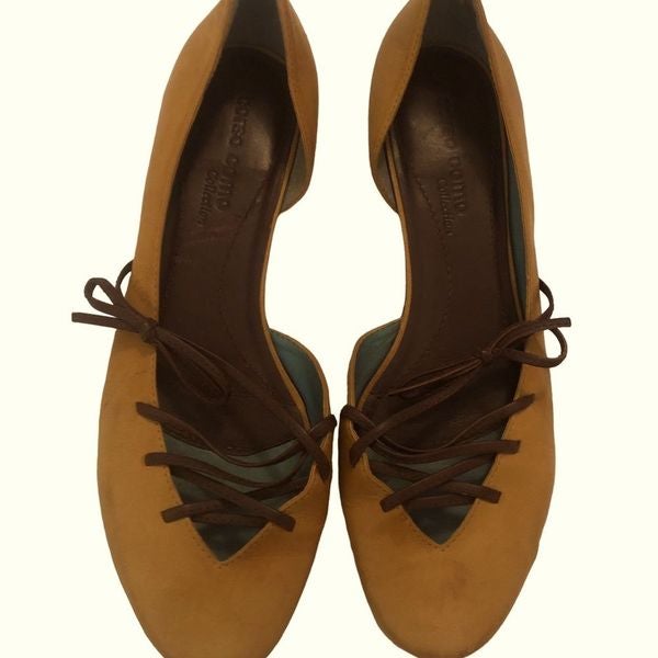 Anthropologie x Corso Como Front Lace Up Leather Flats Size 8M