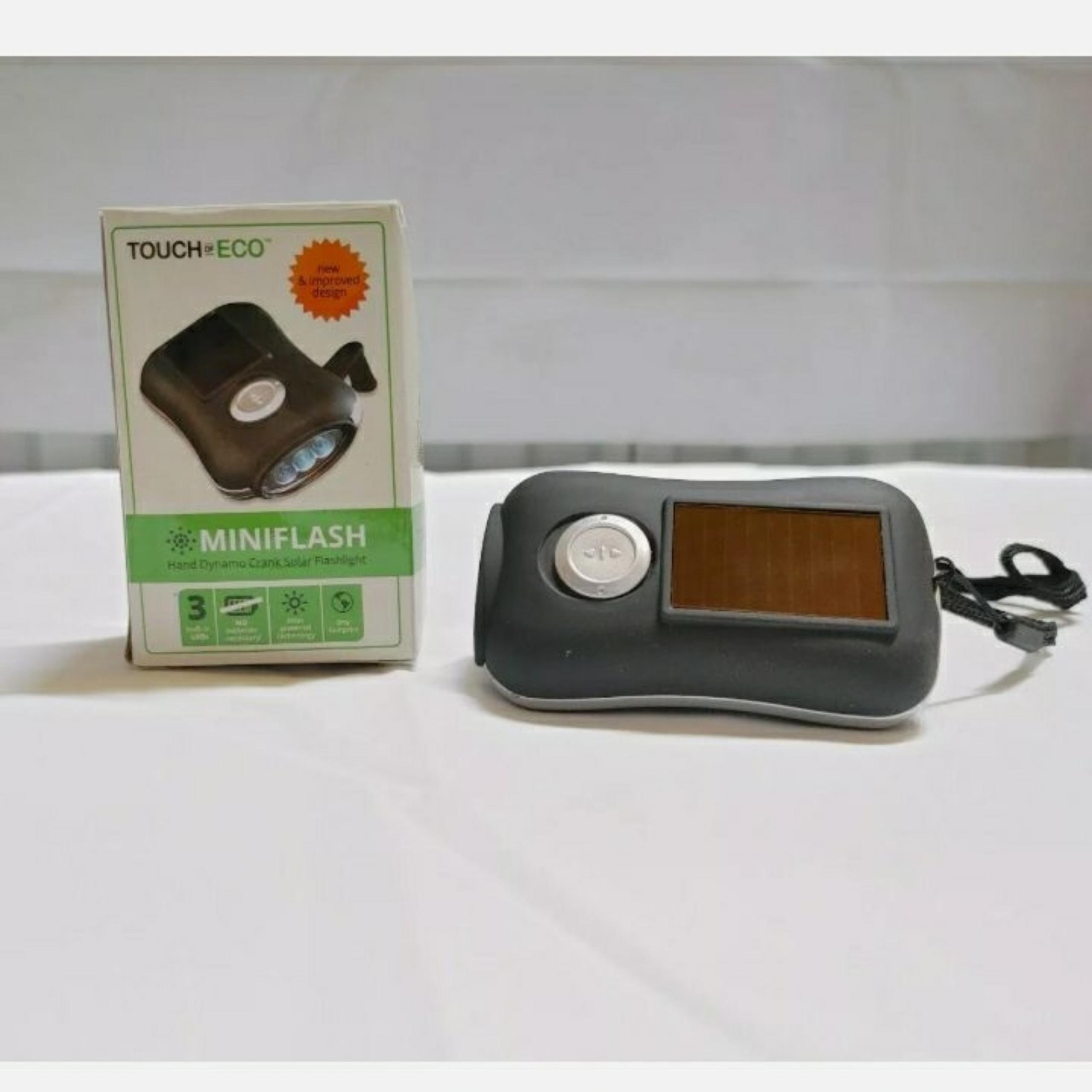 Mini Solar Powered Hand Crank Flashlight Rechargeable  Emergency