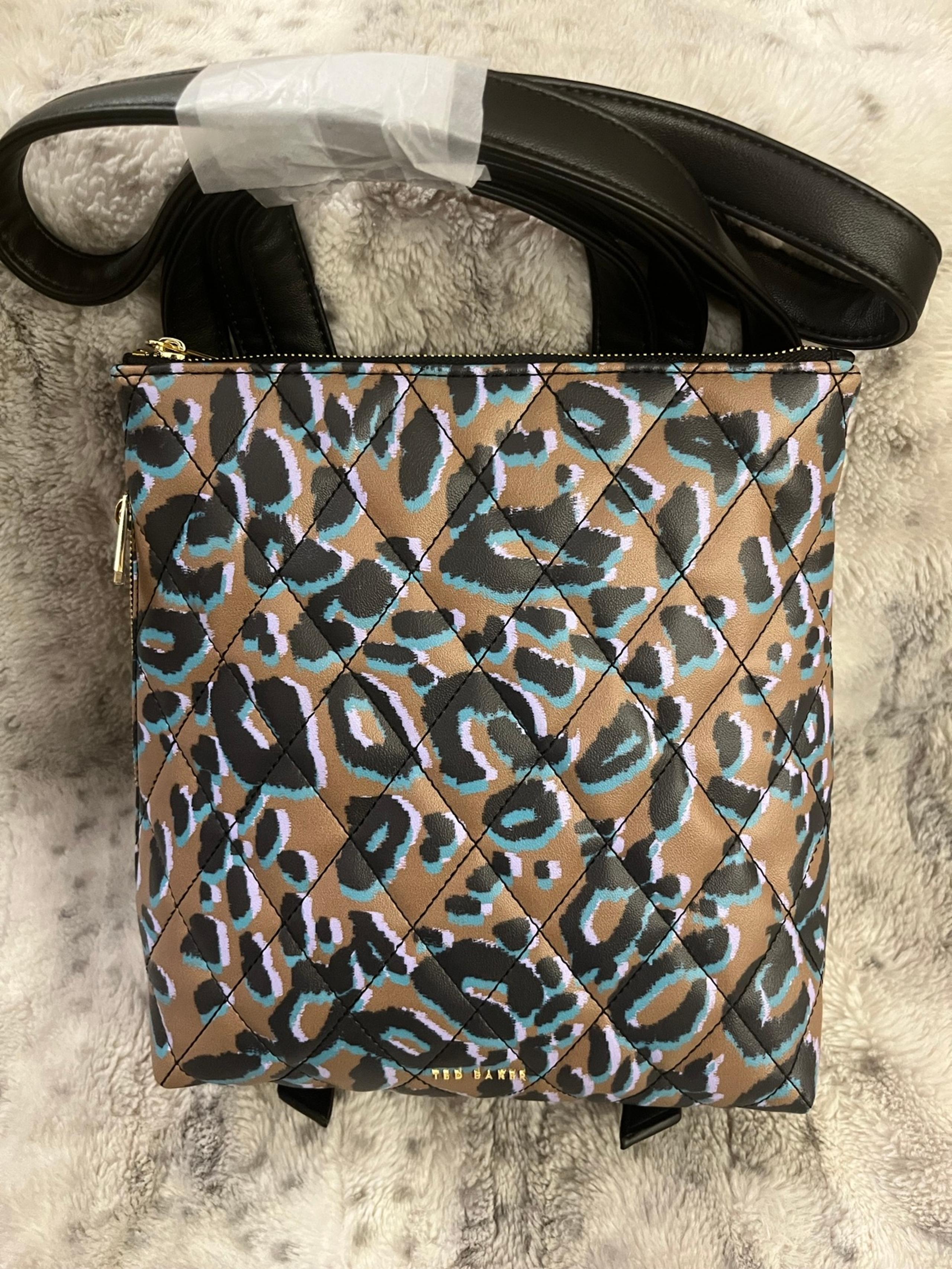 TED BAKER Quiltoe Leopard Quilted Backpack MSRP$190 Great Gift