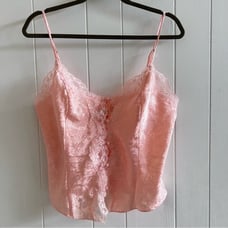 90s Gold Label Victoria's Secret Pink Satin Lacey Cami