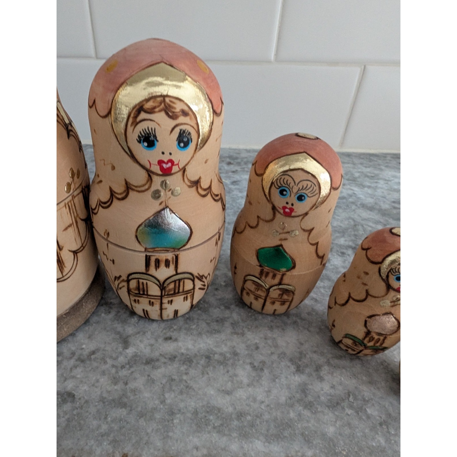 Handmade Russian Nesting Doll Set 5 Piece