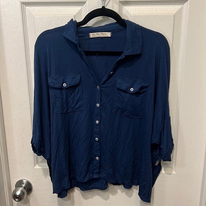 We the Free by Free People Blue Button Up_yy