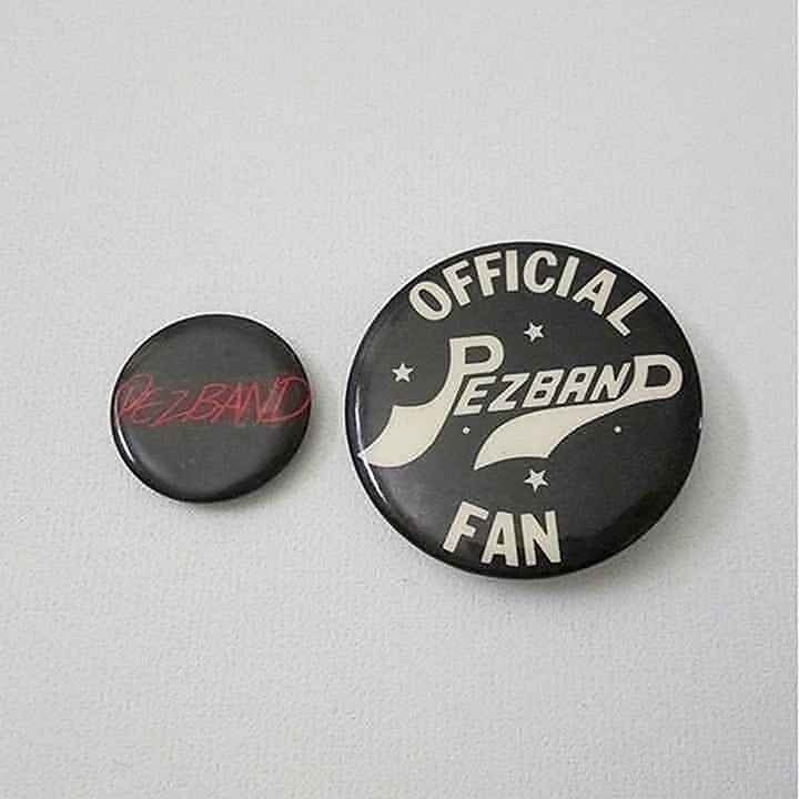 Vintage Pezband Two Button Pin Lot Official Pezband Fan Chicago Rock Band