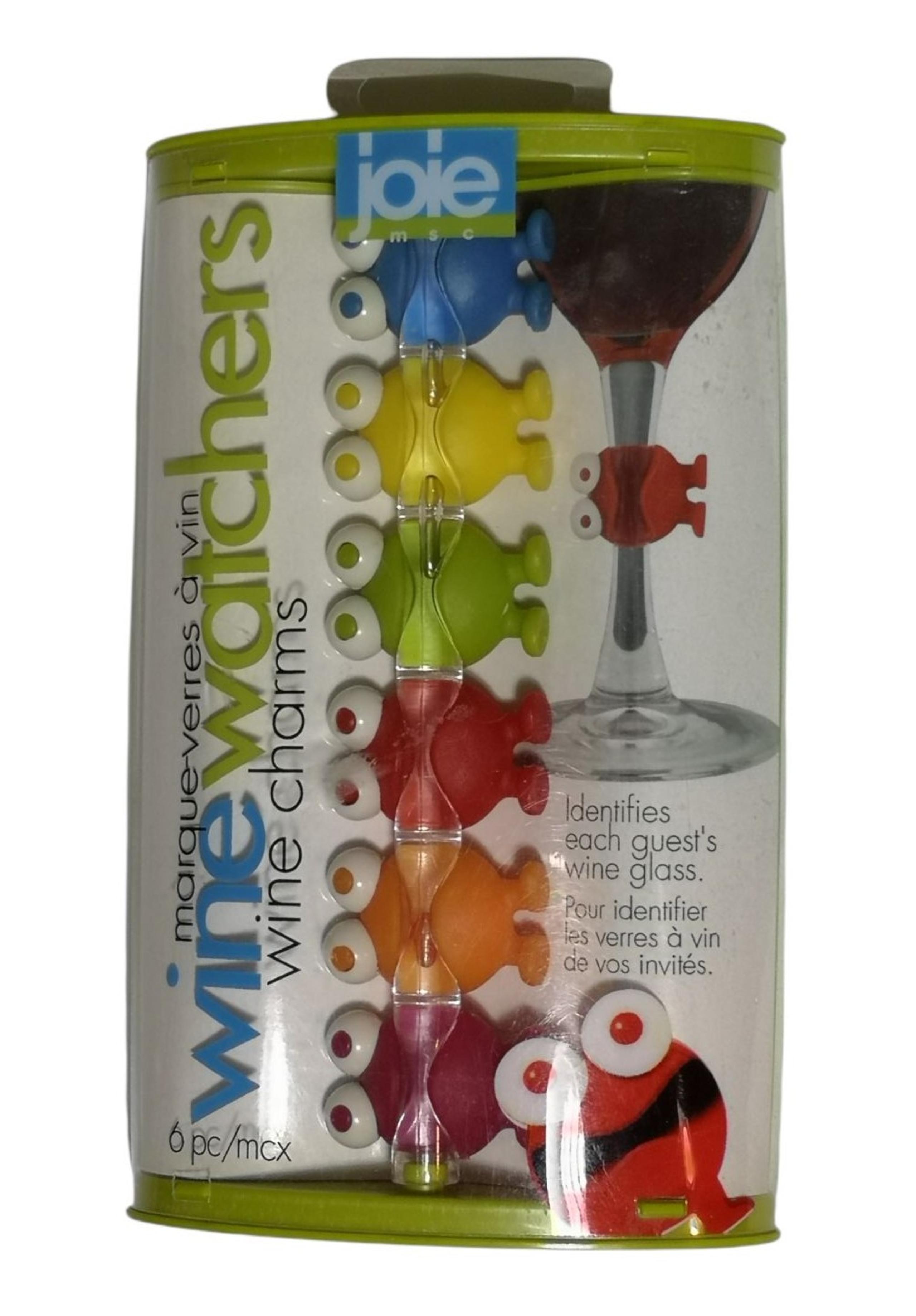 Joie Wine Watchers Silcione Wine Glass Marker Charms  6 Piece Set