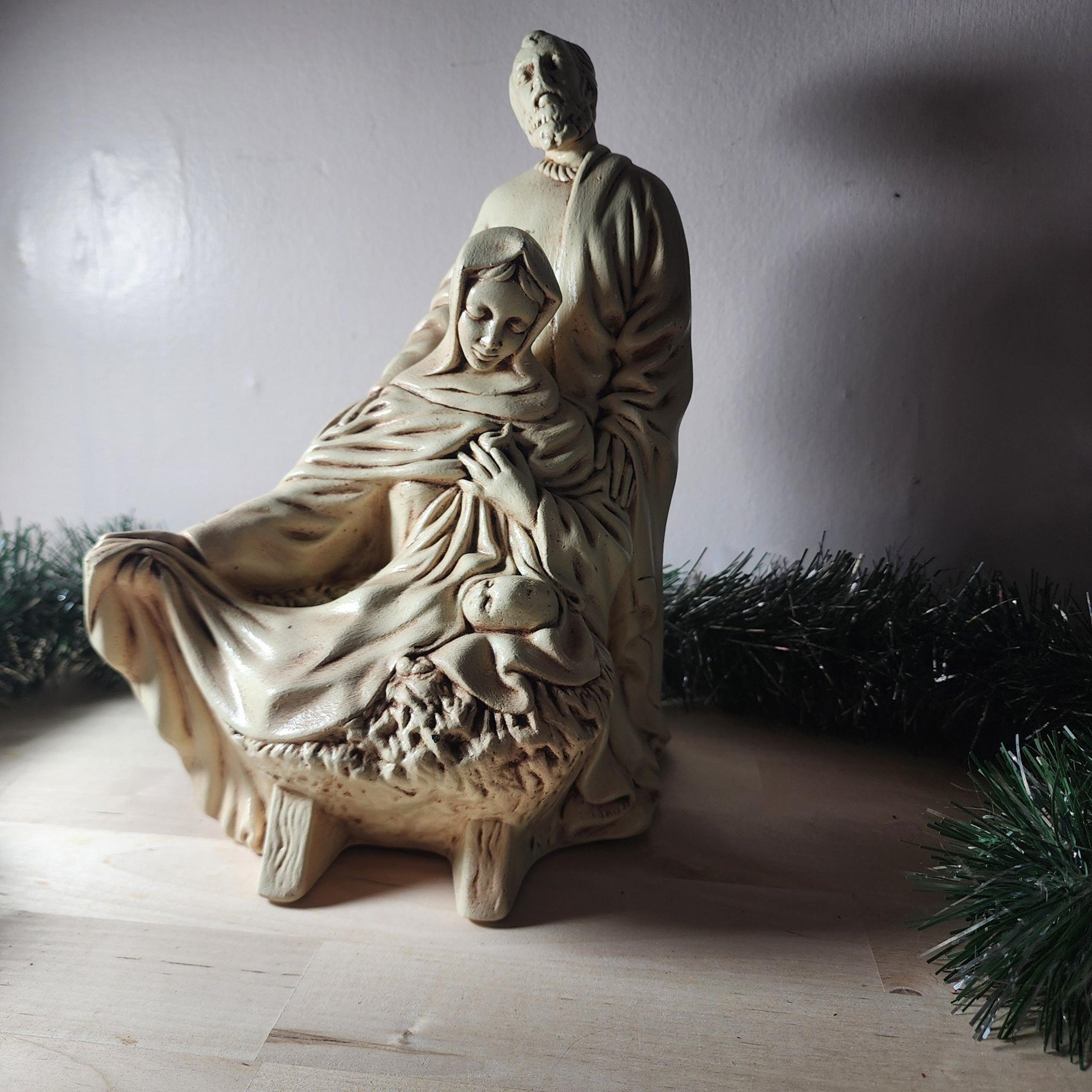 1974 Christmas Joseph Mary Jesus Figurine Nativity Holy Family - Atlantic mold