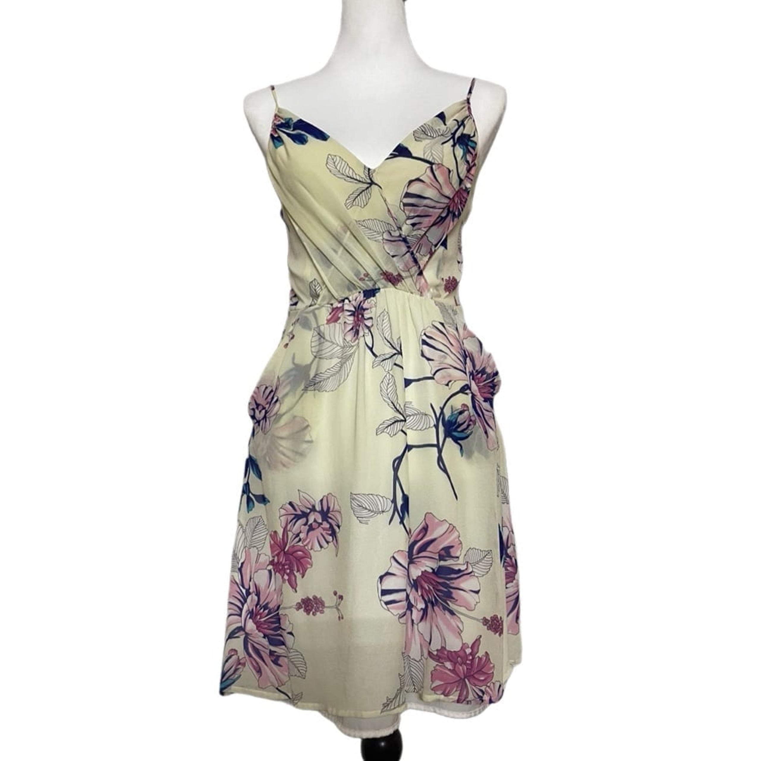 Yumi Kim Ivory floral spaghetti strap dress S
