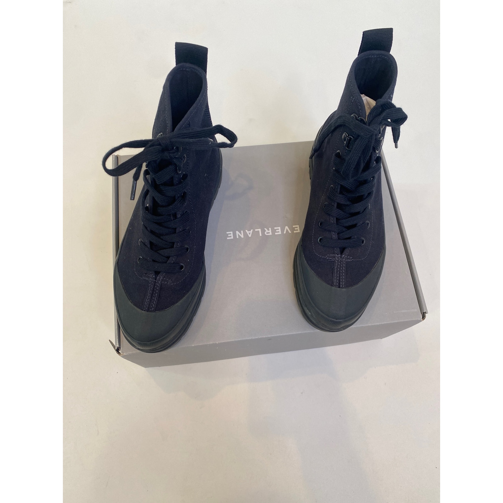 Everlane Black High Top Lace Up Canvas Utility Boot Sneaker NIB Sz 6.5 Deadstock