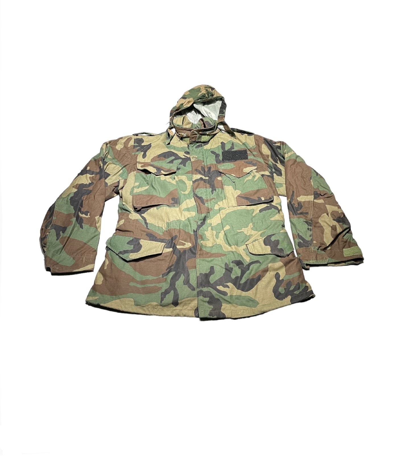 2001 US army cold weather woodland coat w liner size M