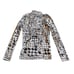 Maeve x Anthropologie Houndstooth Print Mock Neck Shirt Long Sleeve Size Small