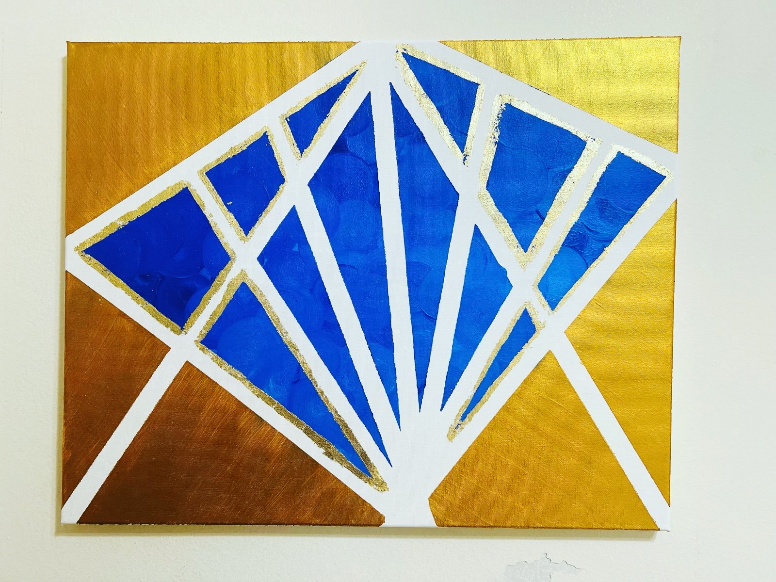 Original acrylic & gold leaf painting  on 16”x12” canvas