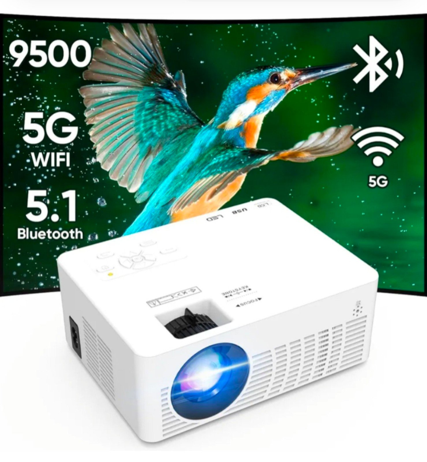 Projector with WiFi and Bluetooth