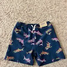 Youth Boys Chubbies The Lil King of Seas Tiger Shark Classic Swim Trunks