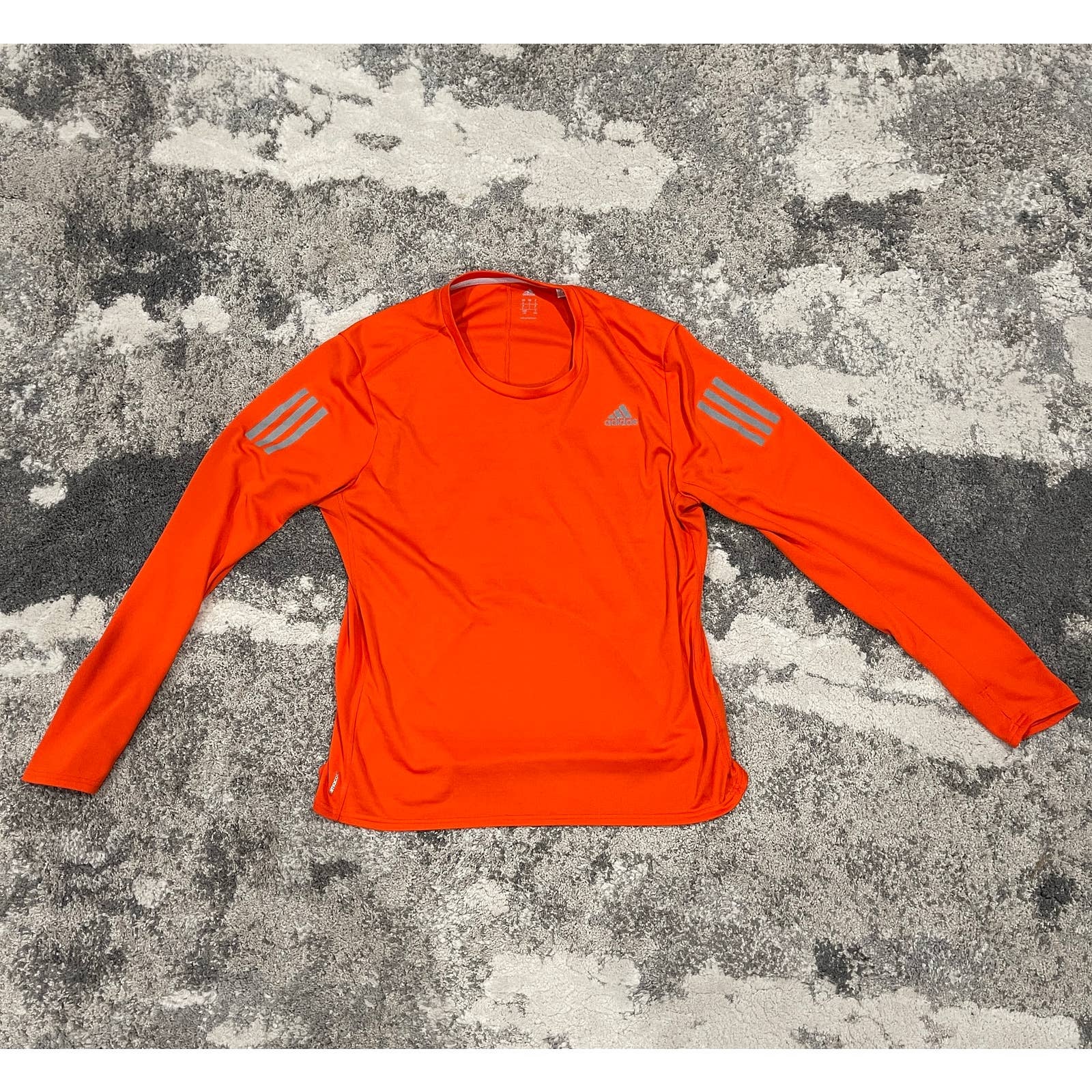 Adidas Orange Performance Athletic Long Sleeve Exercise Shirt