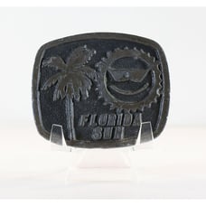 Florida Sun Belt Buckle Solid Pewter Buckle Vintage Buckle 1980s Palm Tree