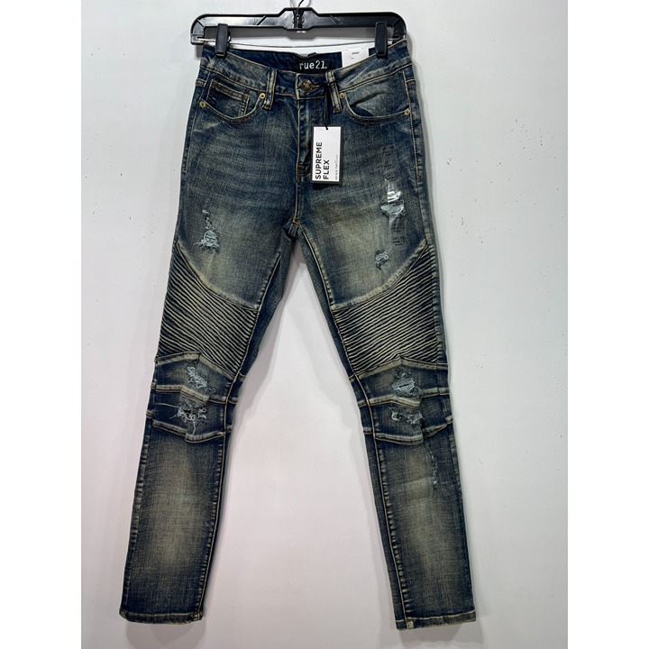 Rue 21 - Men's Supreme Flex Skinny Jeans Distressed - Blue Wash - 28 x 30