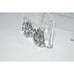 VTG CROWN TRIFARI Silver Tone Blue Aurora Borealis Rhinestone Clip Earrings C