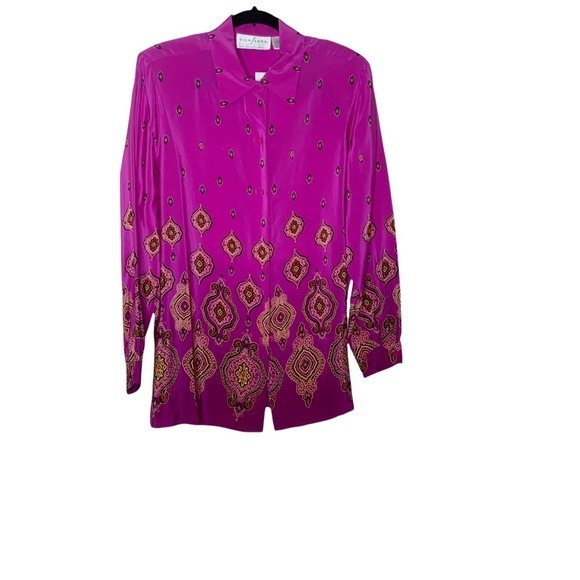 SILK LORE by Beth Terrell mediation paisley NWT silk tunic. Size M