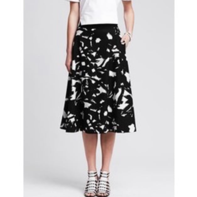 Banana Republic Abstract Midi Skirt