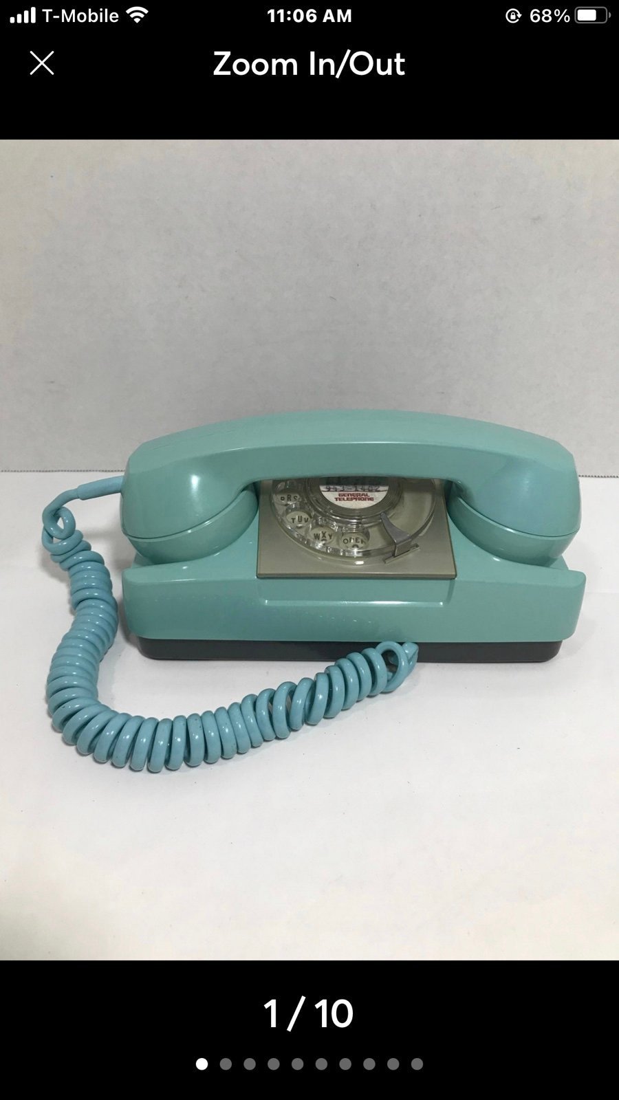 GE AE Vintage Turquoise General Telephone. Dated 1978. UNTESTED